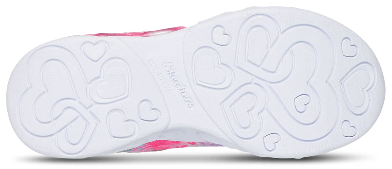 Skechers Infinite Heart Lights Sneaker Silver 2.5 New