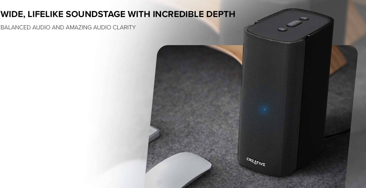 Creative T100 Portable Bluetooth Speakers Black New
