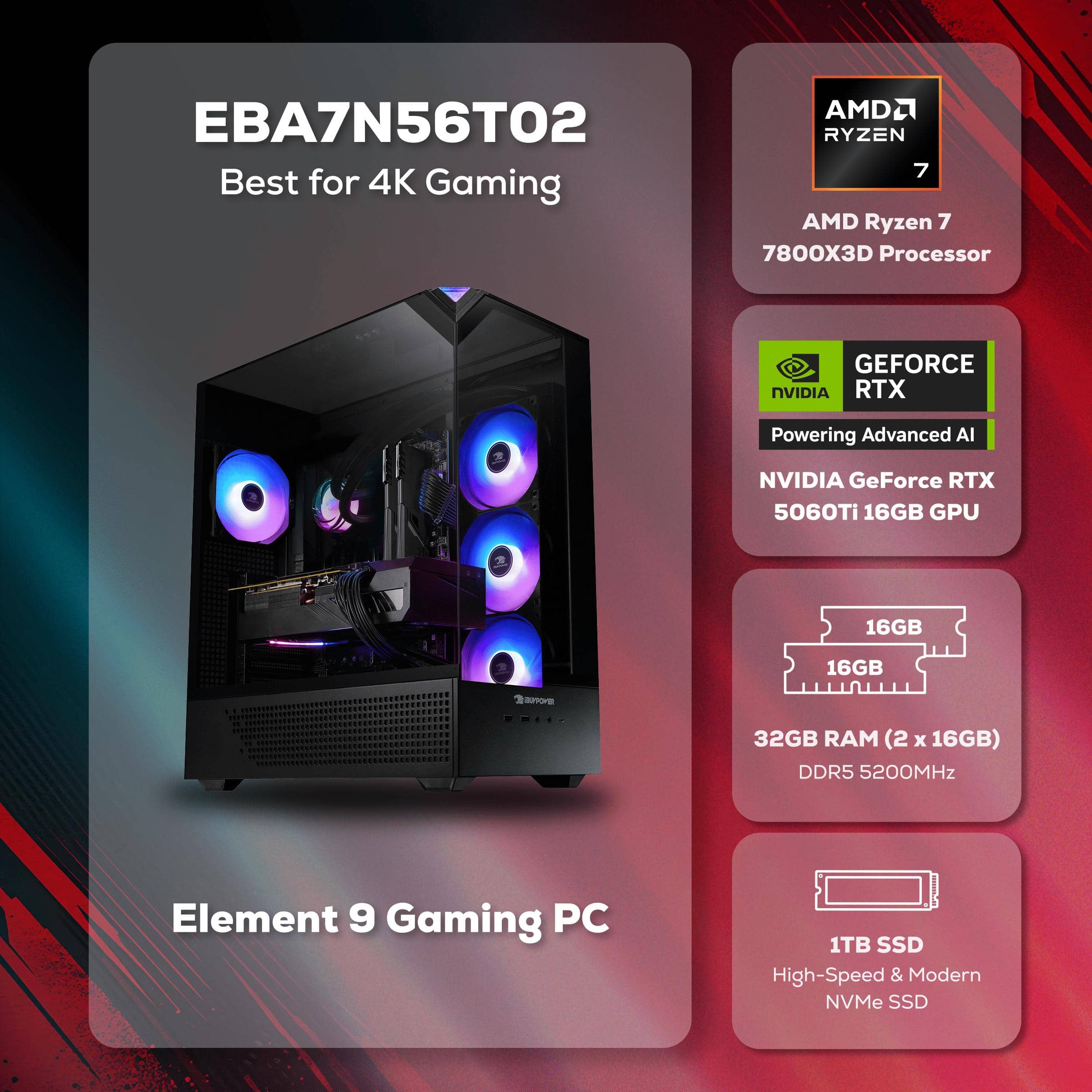 iBUYPOWER PB-EBA7N56T-02 Computers New
