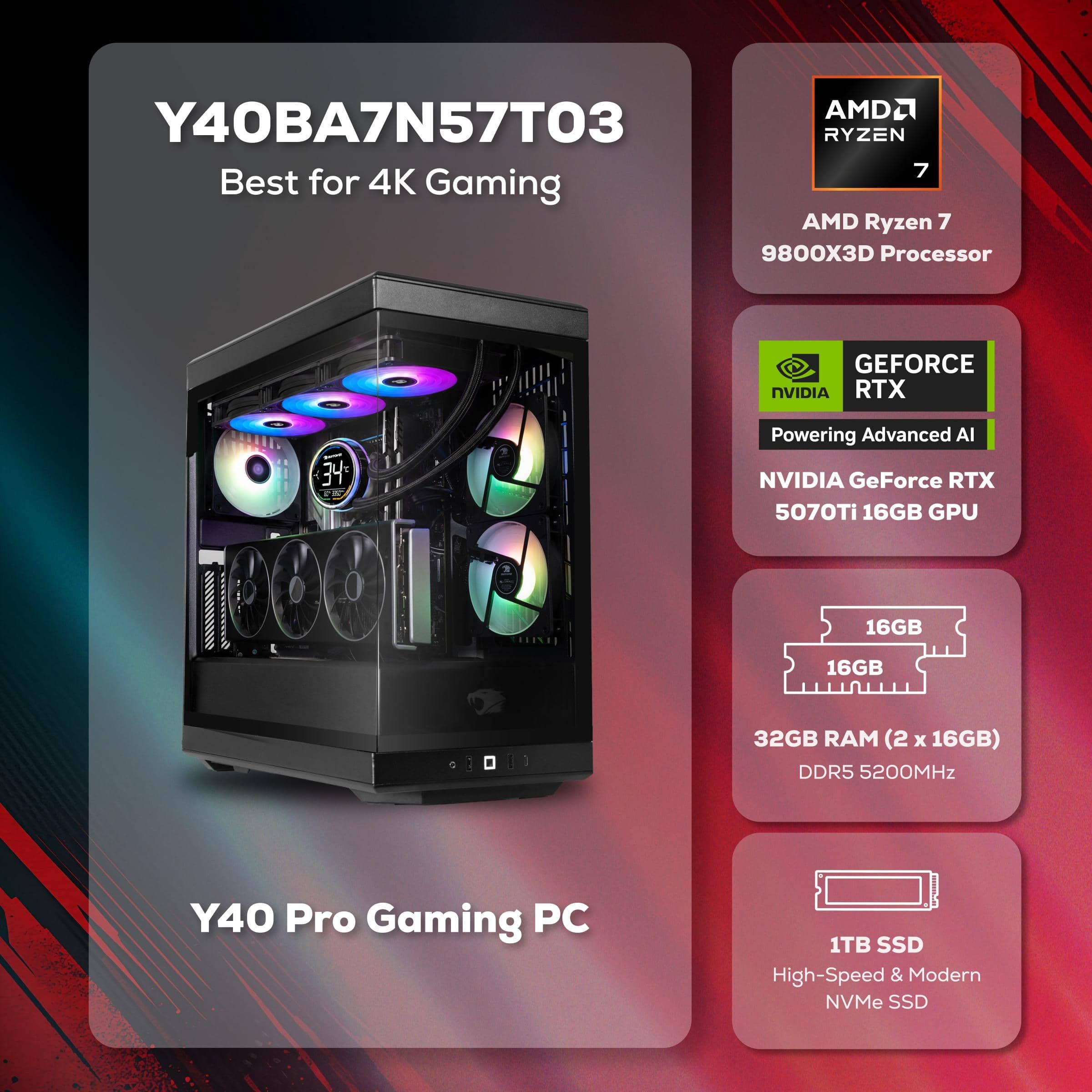 iBUYPOWER Y40BA7N57T03 Computers New