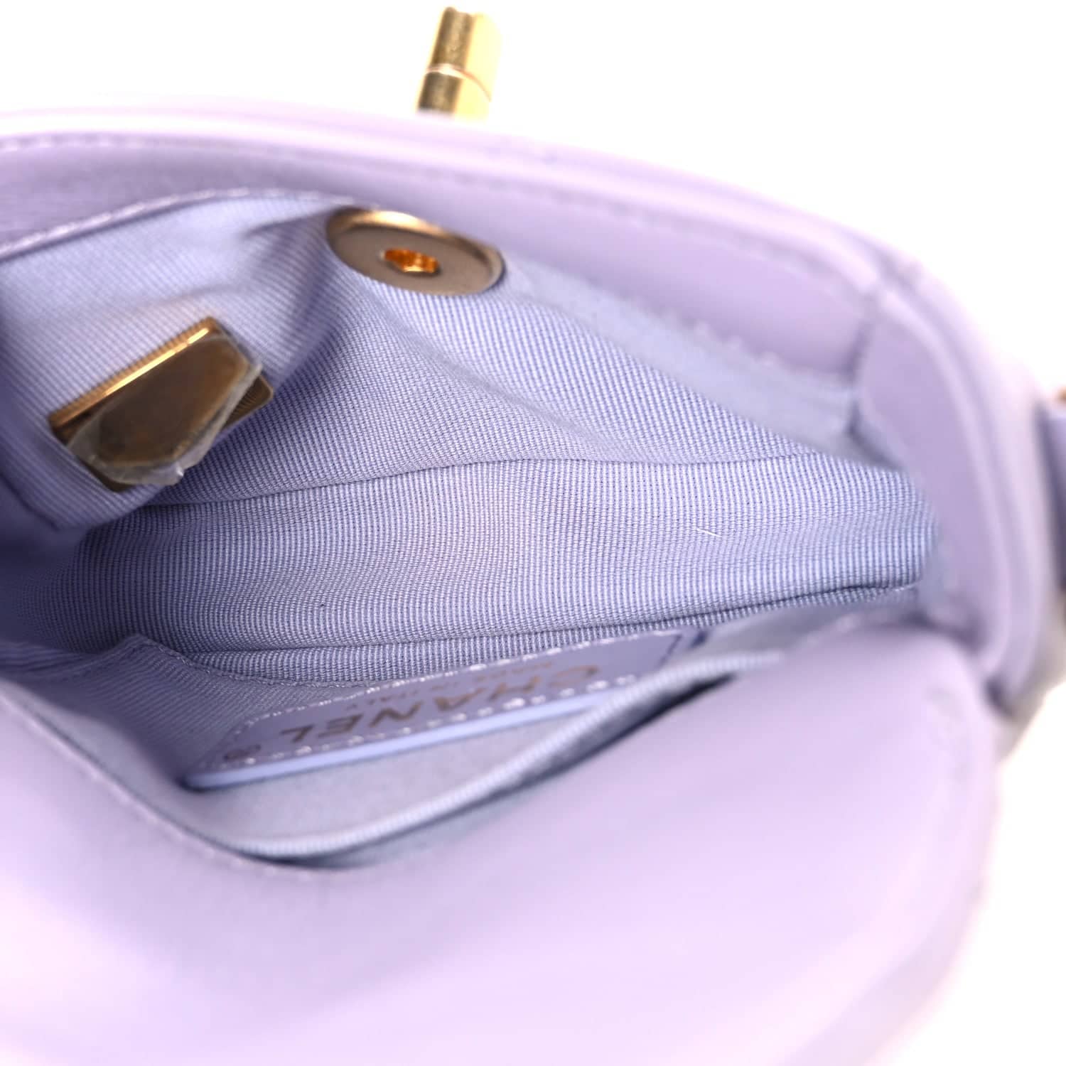 Chanel Framing Chain Bag Women's bags Purple Mini Calfskin Quilted Used - Like New