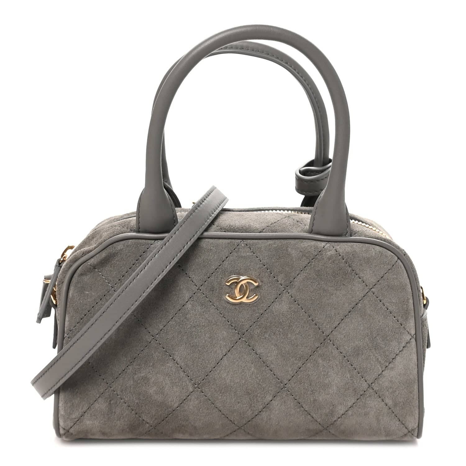 Chanel Bowling Bag Women's bags Black Medium Aged Calfskin Used - Like New
