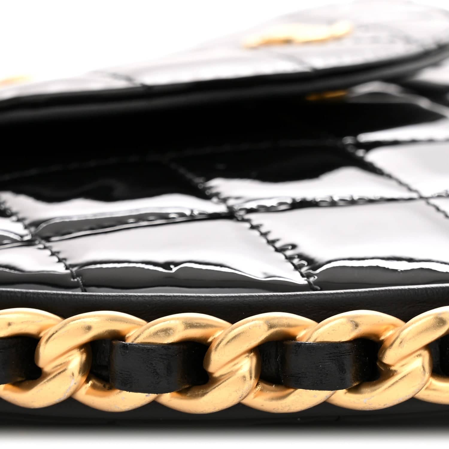 Chanel Chain Hoop Bag Women's bags Black Calfskin Quilted Used - Like New