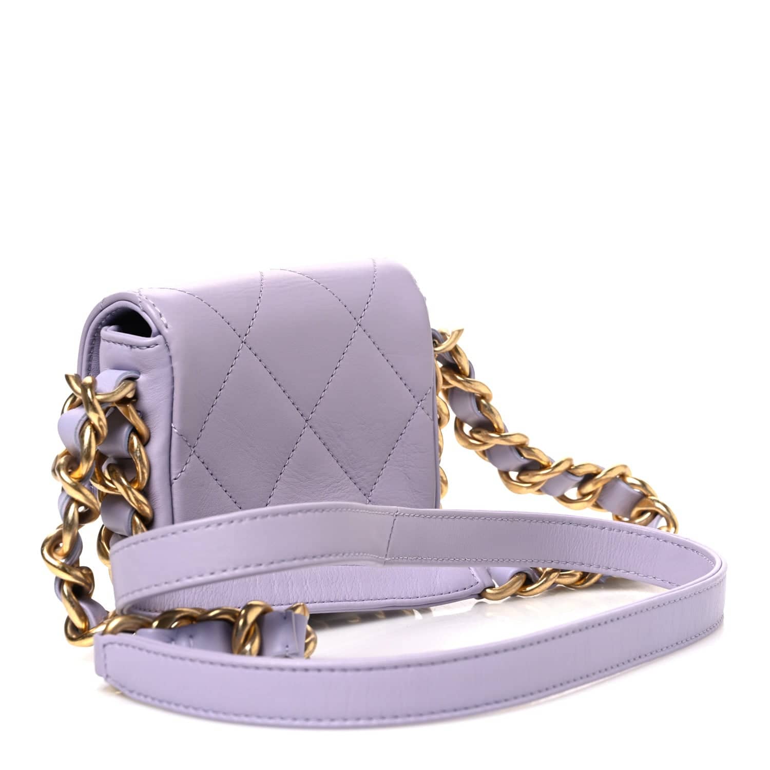 Chanel Framing Chain Bag Women's bags Purple Mini Calfskin Quilted Used - Like New