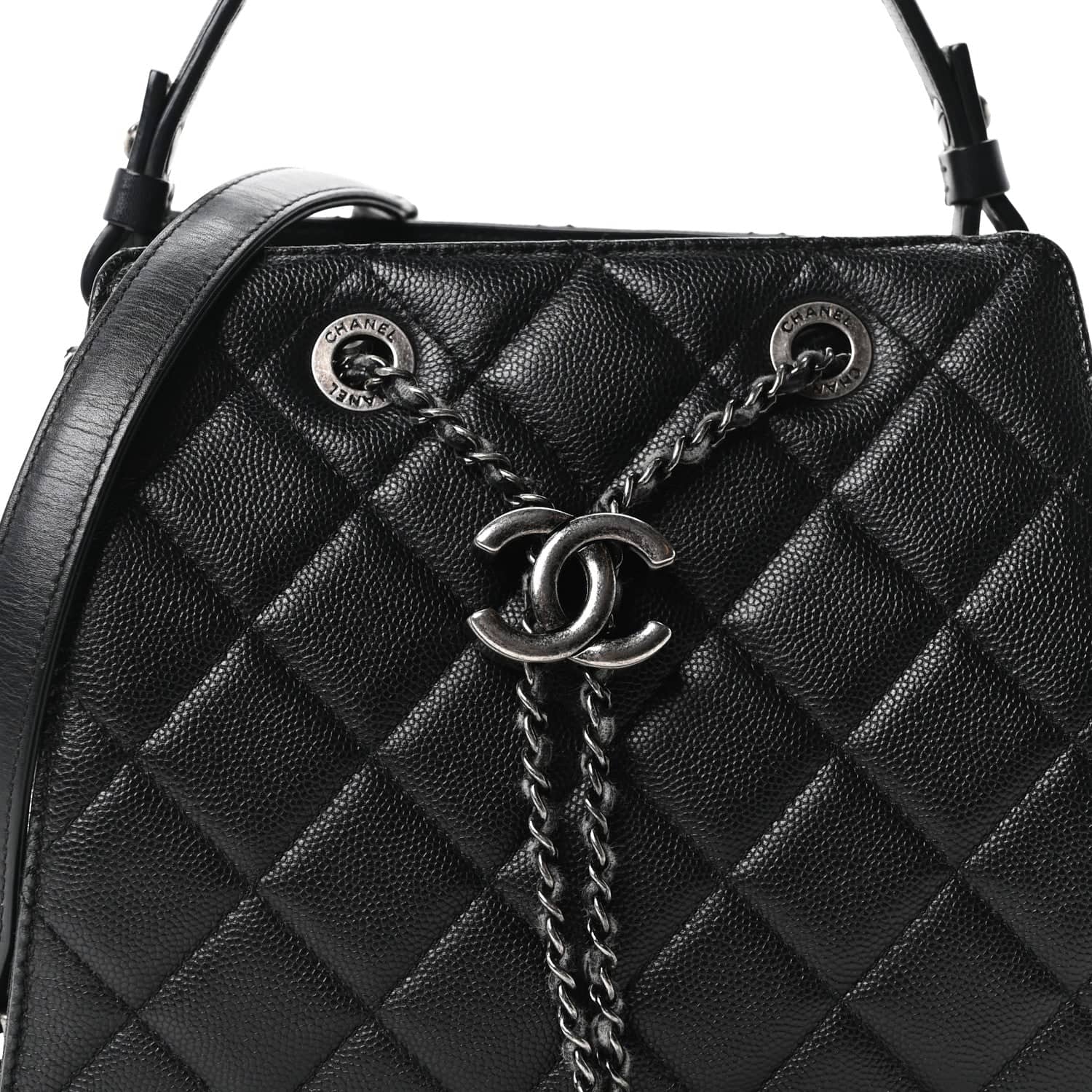Chanel CC Bucket Bag Women's bags Black Small Quilted Used - Very Good