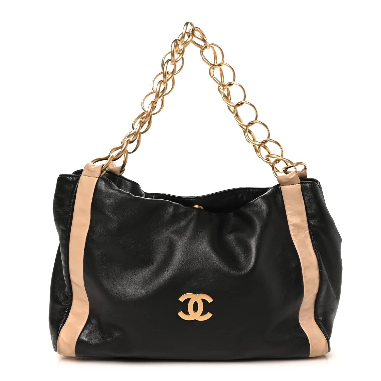 Chanel Olsen Shoulder Bag Women's bags Black Small Lambskin Used - Very Good