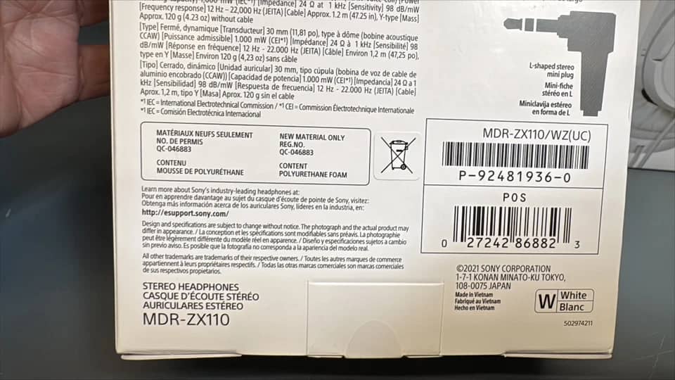 Sony ZX Series Headphones & Earbuds Pink New