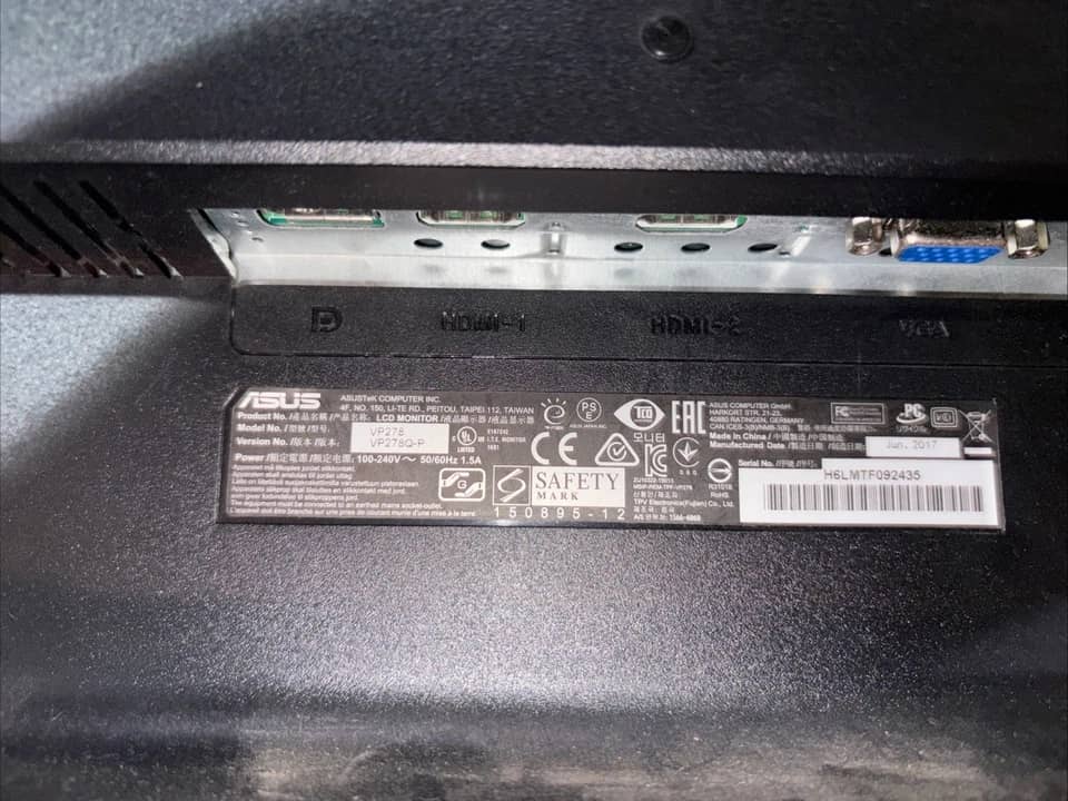 ASUS VP2768A Monitors