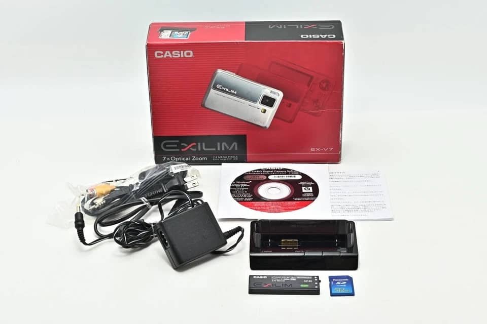 Casio Exilim EX-V7 Digital Cameras Silver Used - Good Body Only
