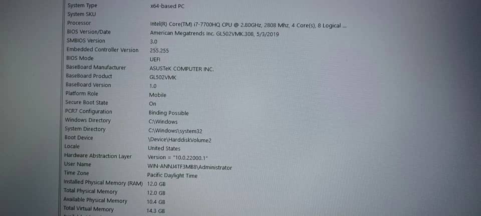 ASUS ROG Strix GL502VT Computers