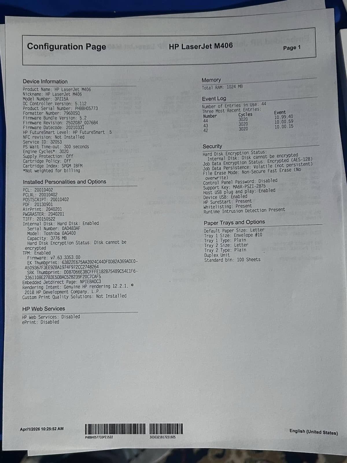 HP m406 Printers Open-Box Excellent