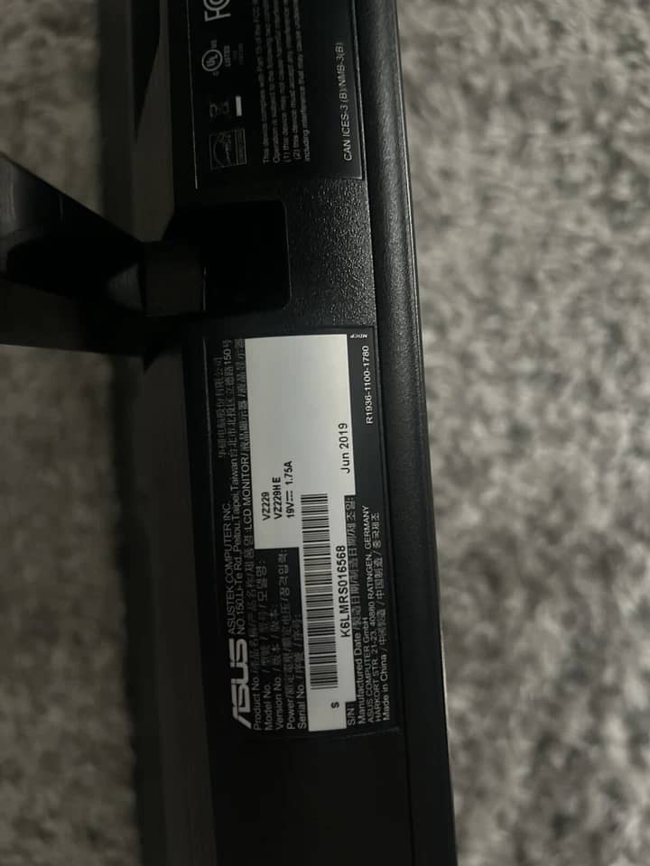 ASUS VZ22EHE Monitors