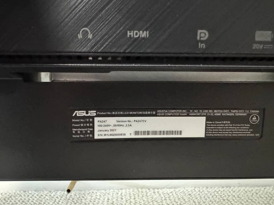 ASUS PA247CV Monitors