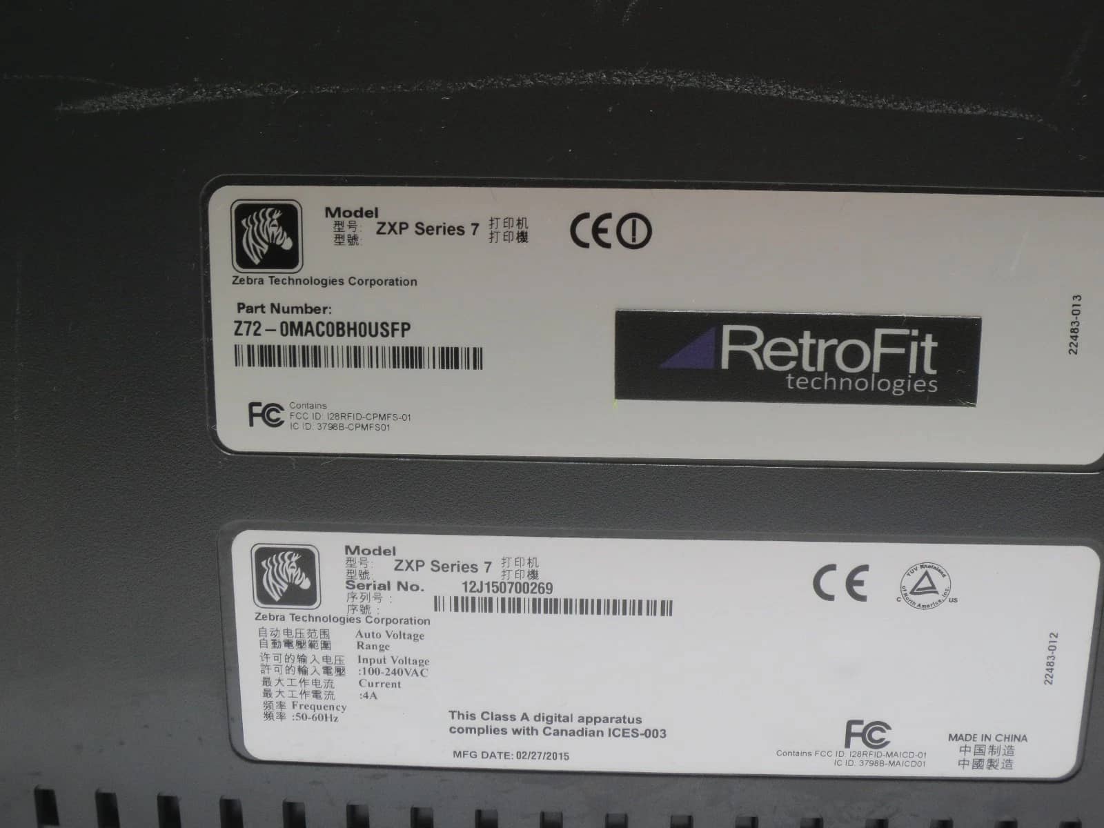 Zebra ZXP Seies 7 Printers Used - Good
