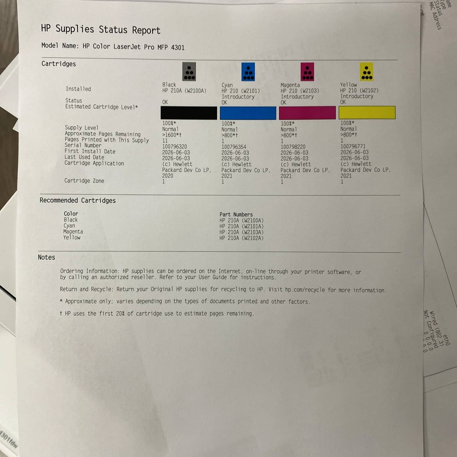 HP HP Color LaserJet Pro MFP 4301fdw Printers White New