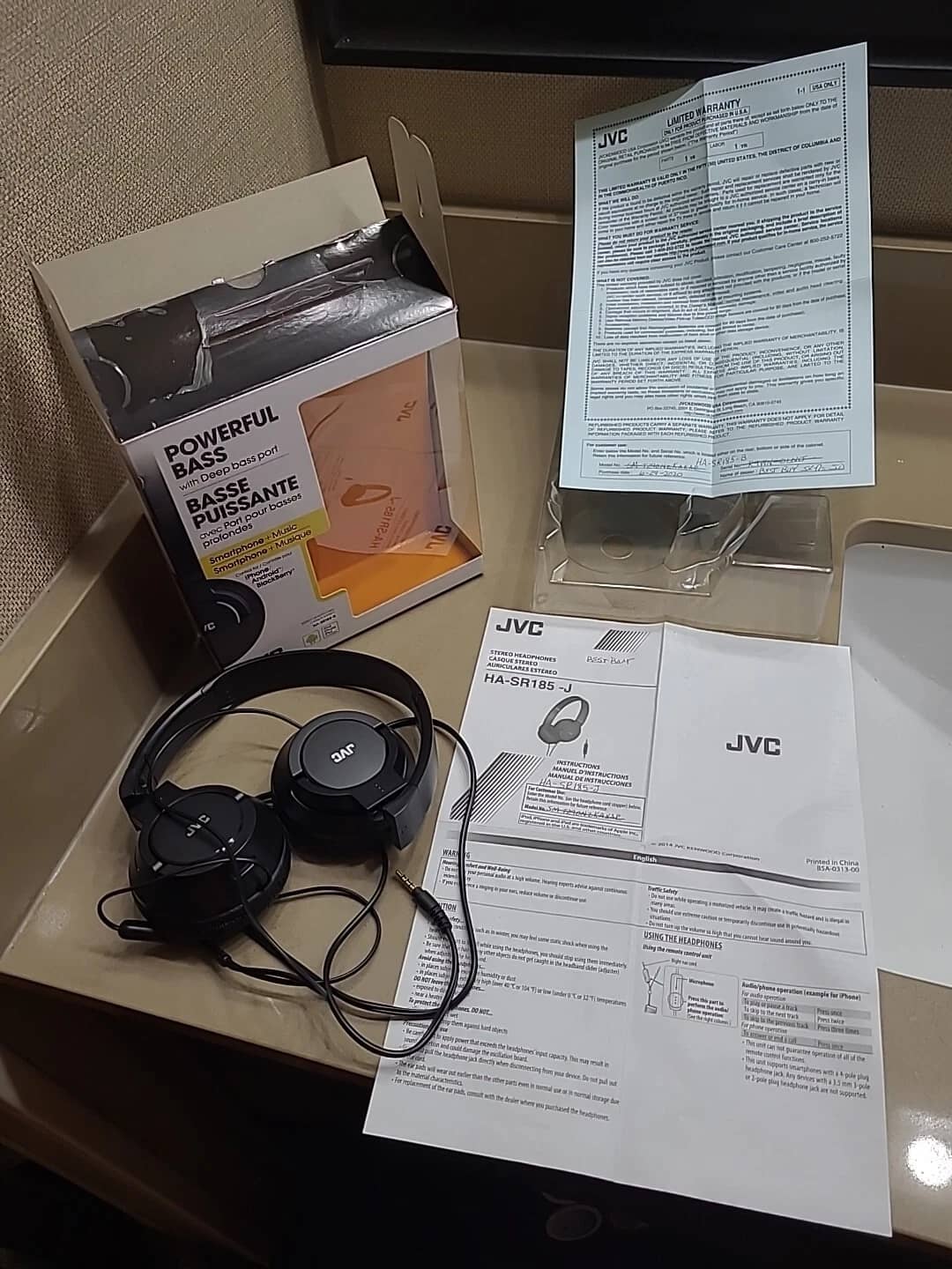 JVC HA-SR185 Headphones & Earbuds Black New