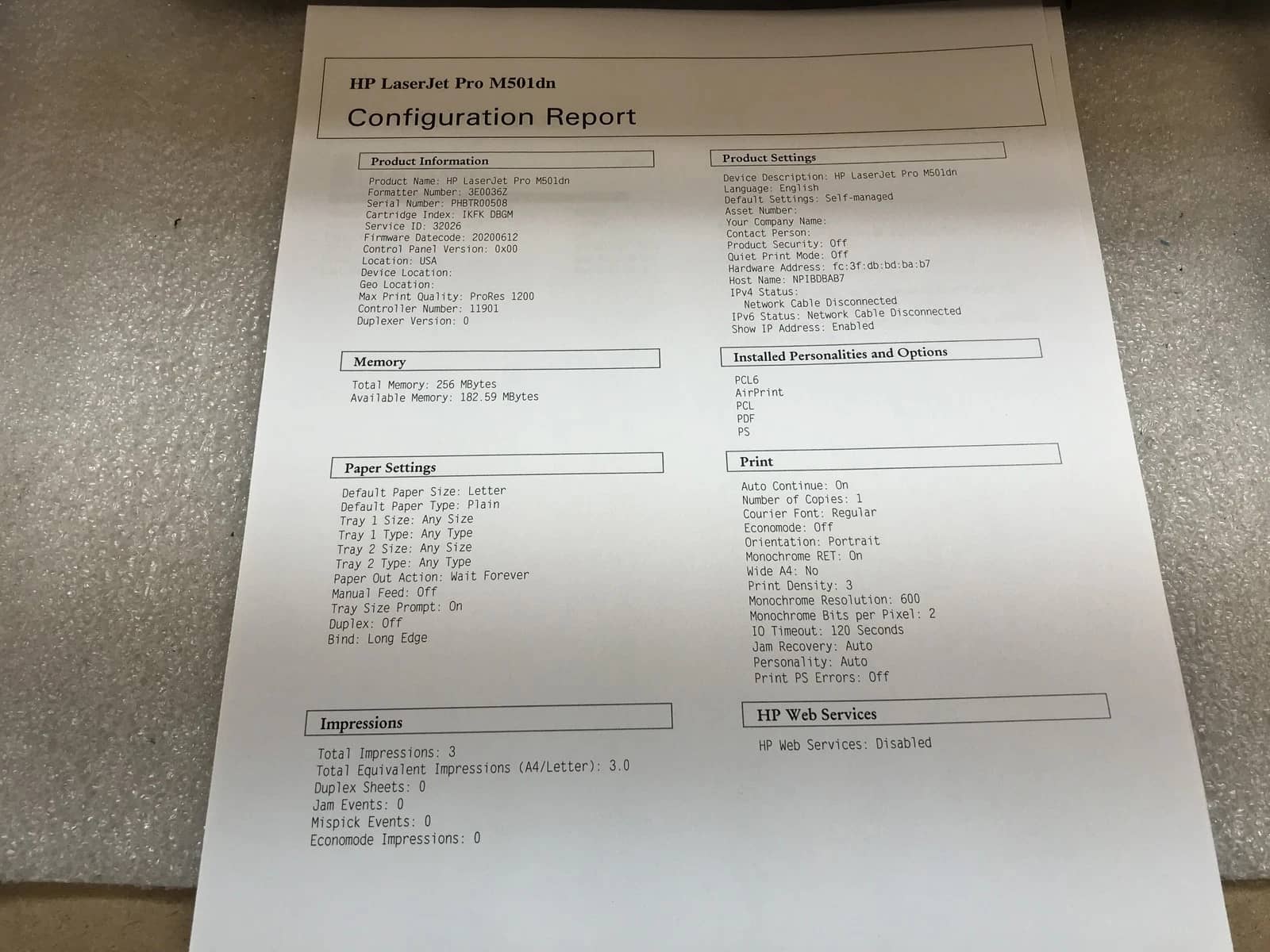 HP M501 Printers Used - Good