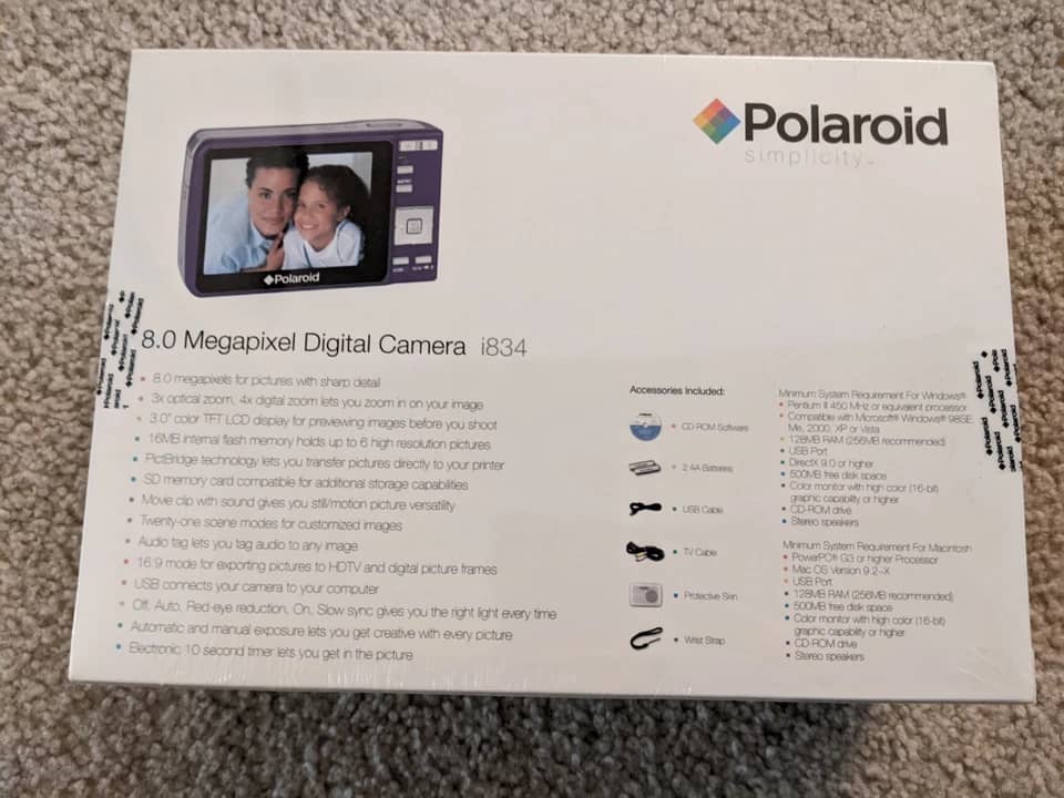 Polaroid i834 Digital Cameras Purple Used - Good Body Only