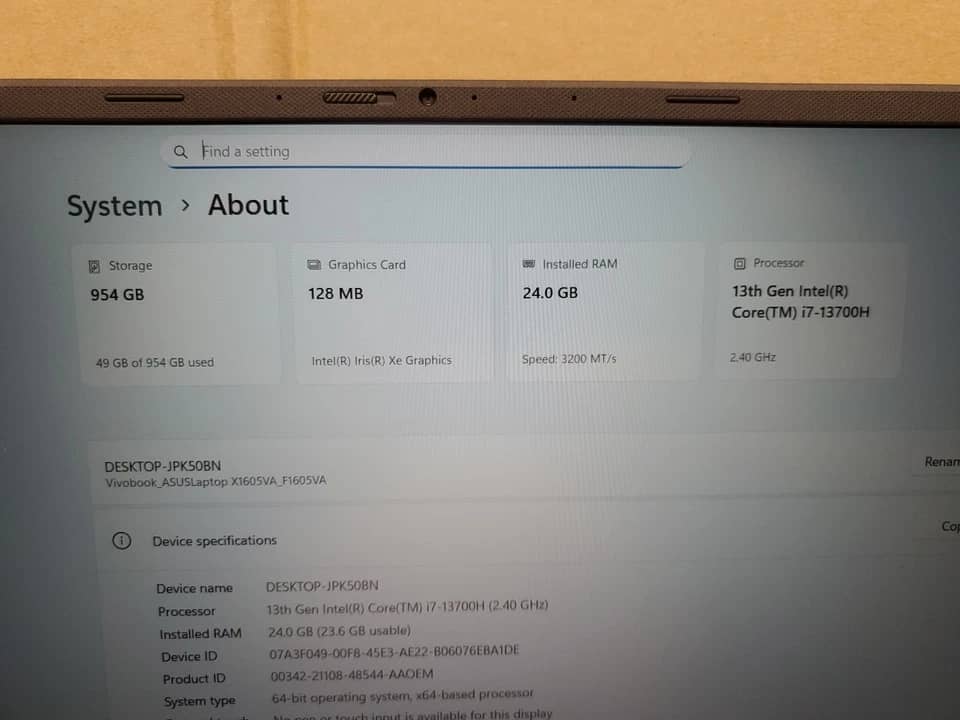 ASUS Vivobook F1605V Computers