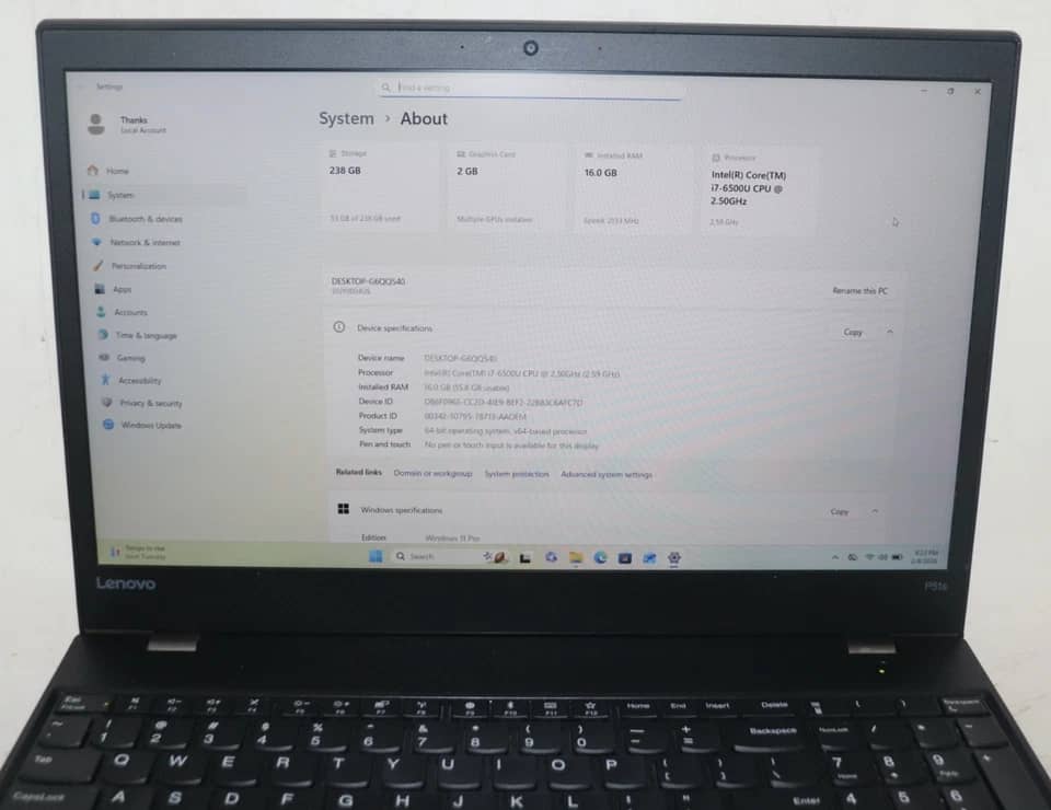 Lenovo ThinkPad P51s Computers