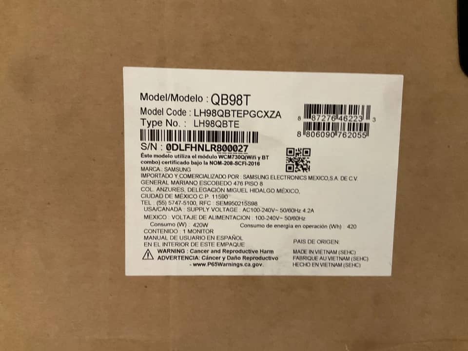 Samsung QB98T TVs
