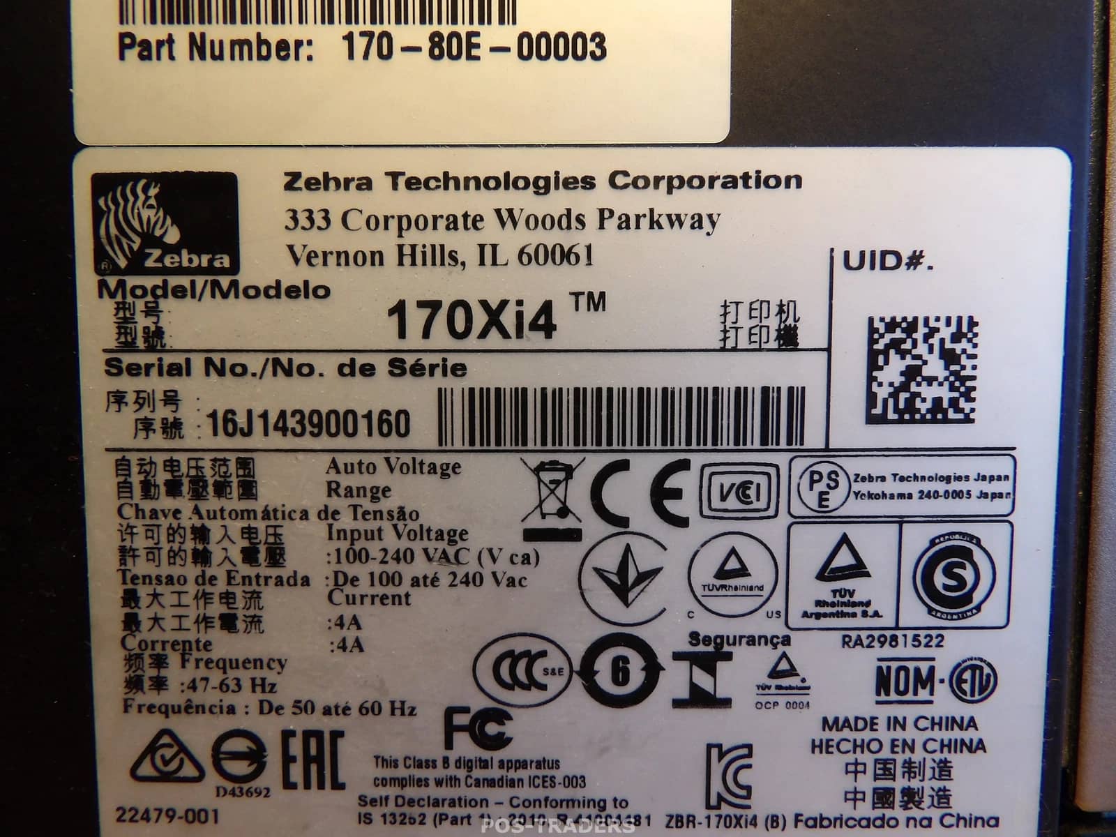 Zebra 170Xi4 Printers New