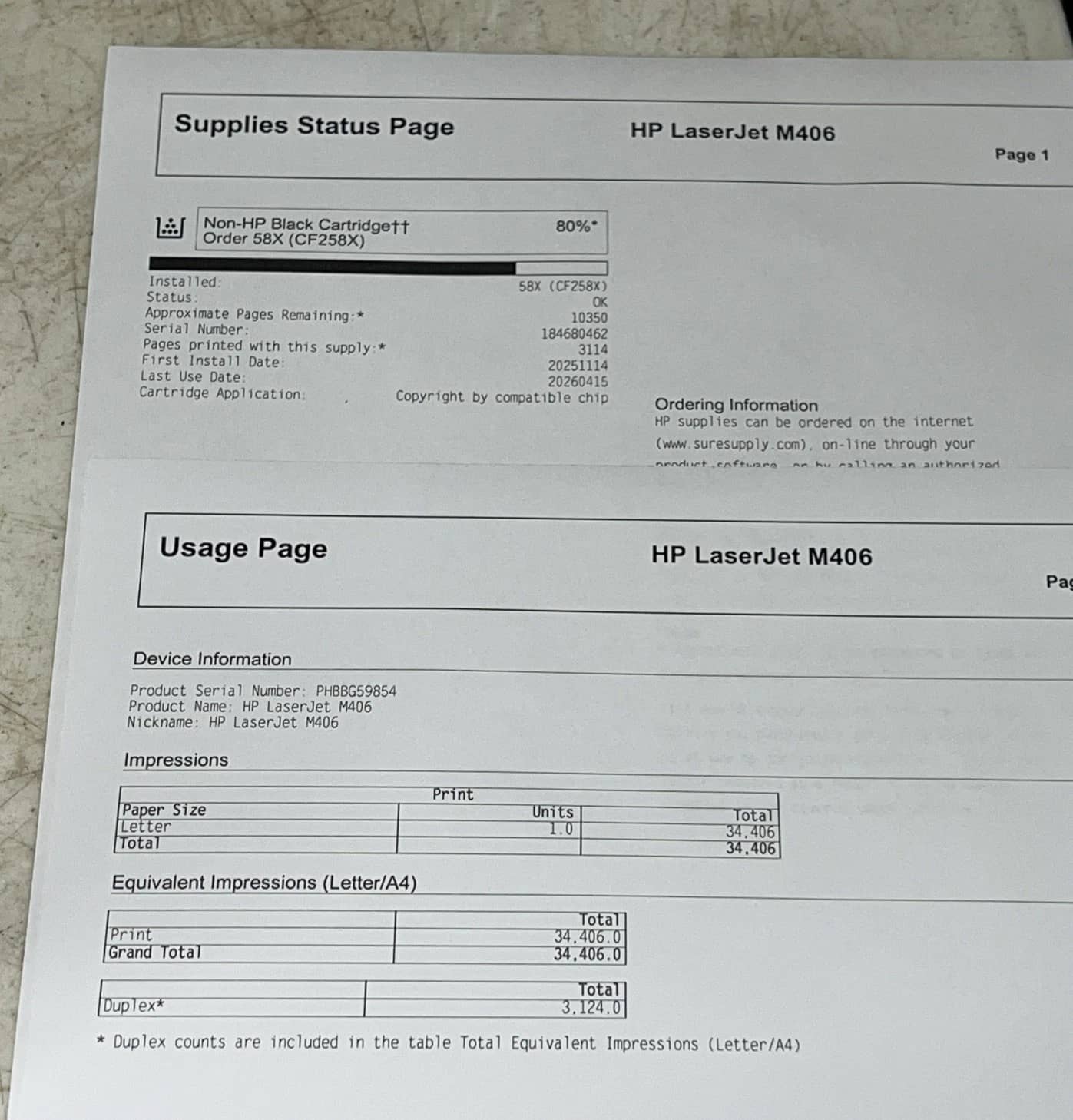 HP LaserJet Enterprise m406 Printers New