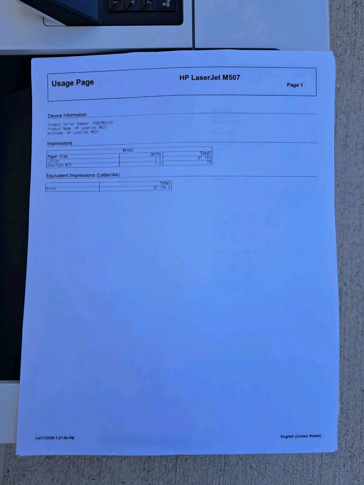 HP LaserJet M507 Printers Used - Good