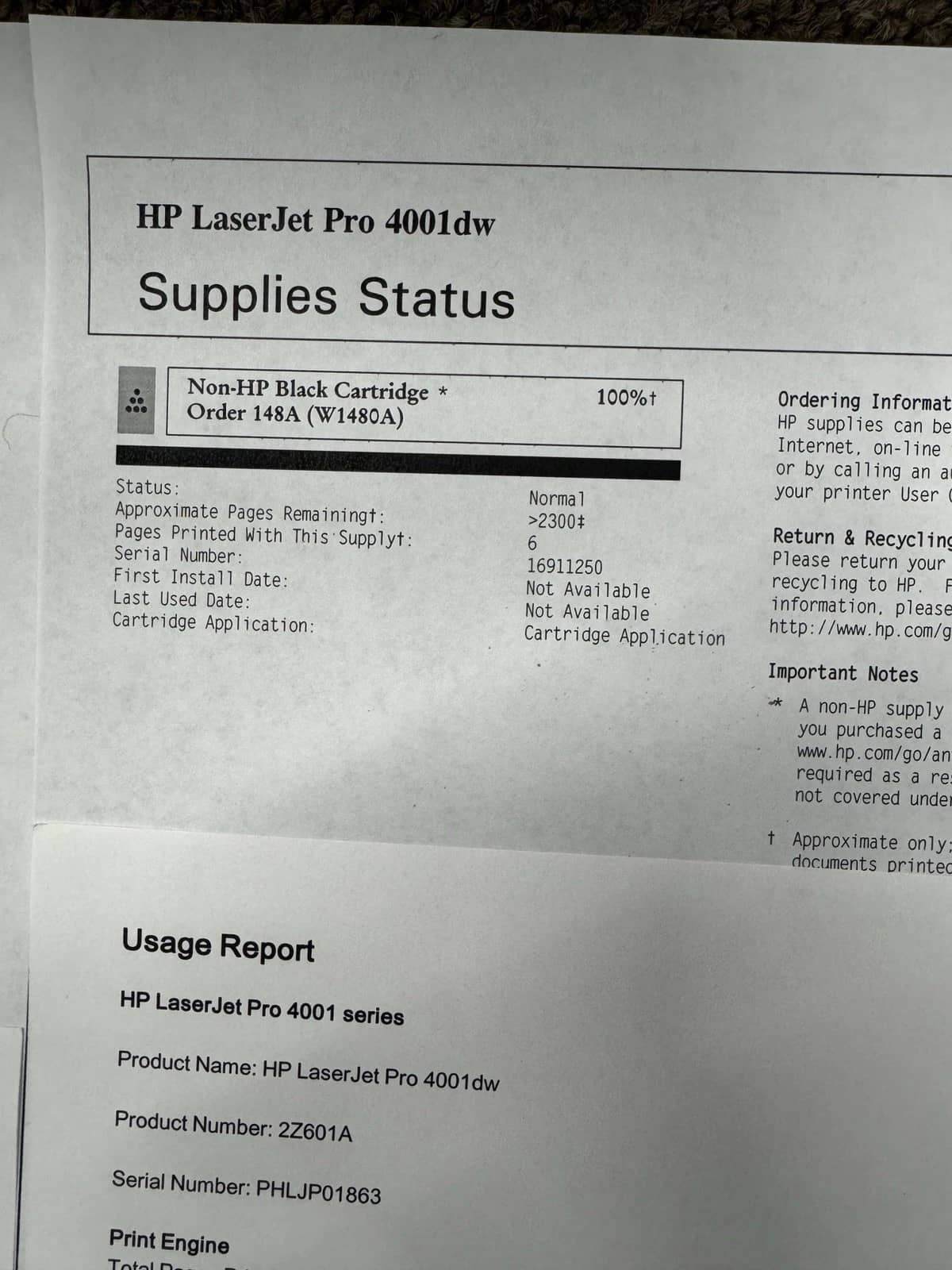 HP 4001n Printers Used - Good