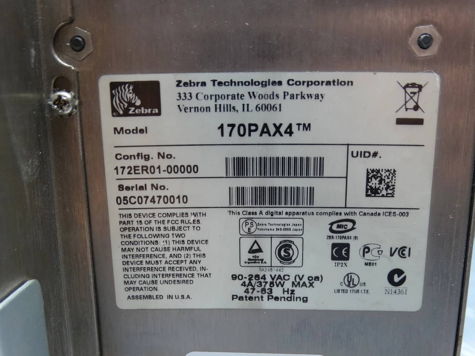 Zebra 170PAX4 Printers Used - Good