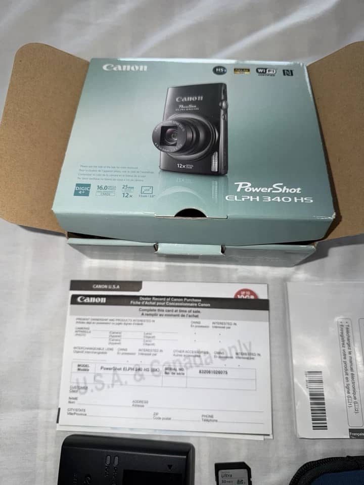 Canon PowerShot ELPH 340 HS Digital Cameras Silver New Body Only