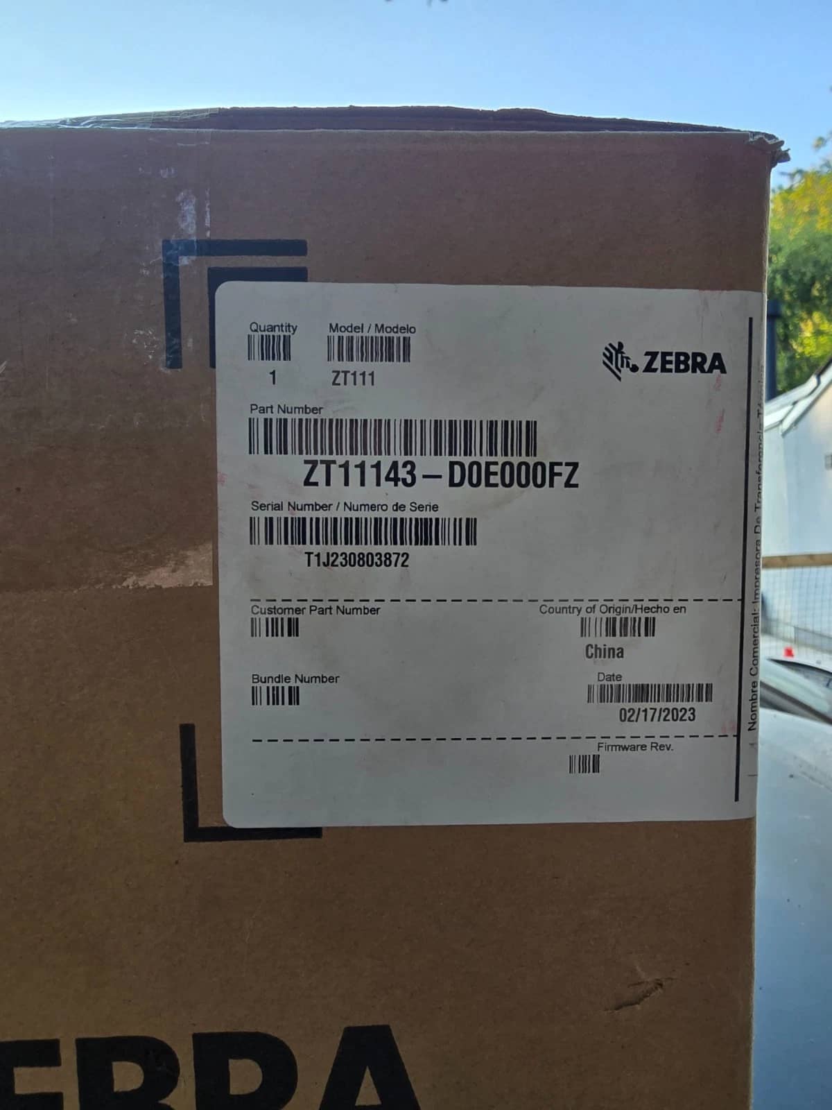 Zebra ZT111 Printers New