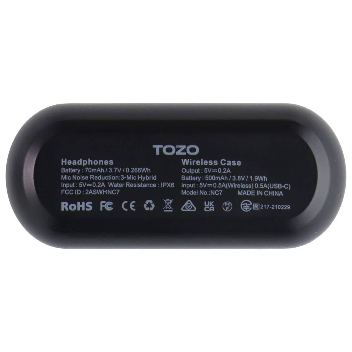 TOZO NC7 Headphones & Earbuds Black New