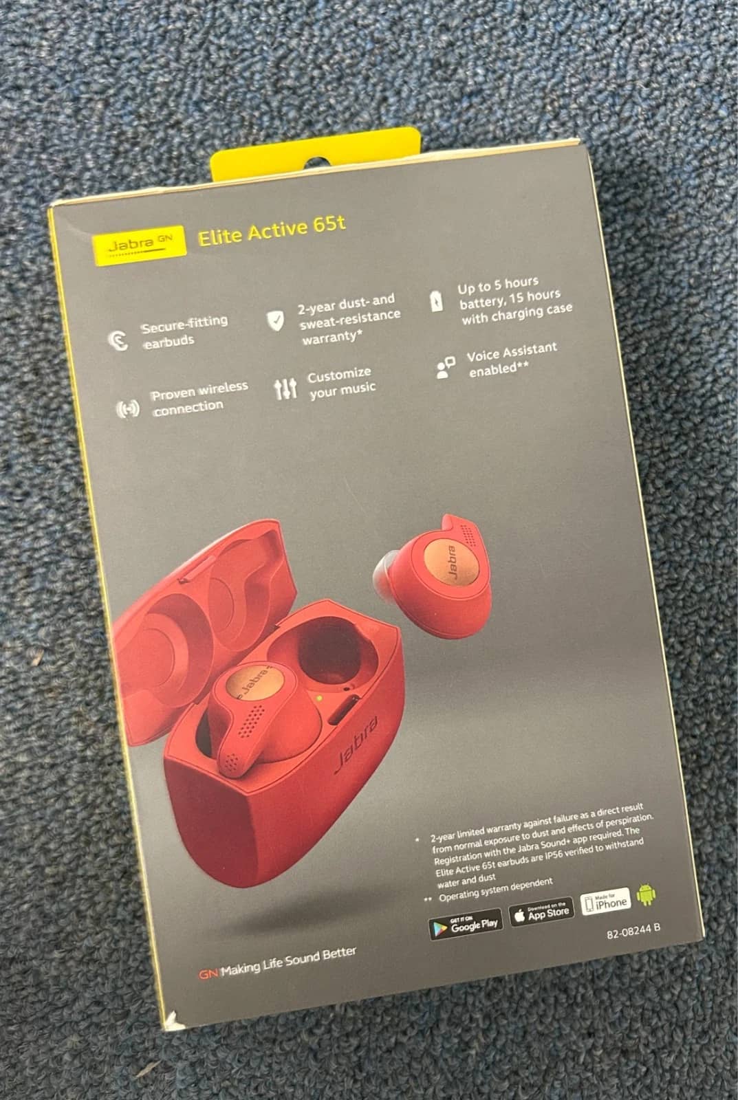 Jabra Elite Active 65T Headphones & Earbuds Black Open-Box Excellent