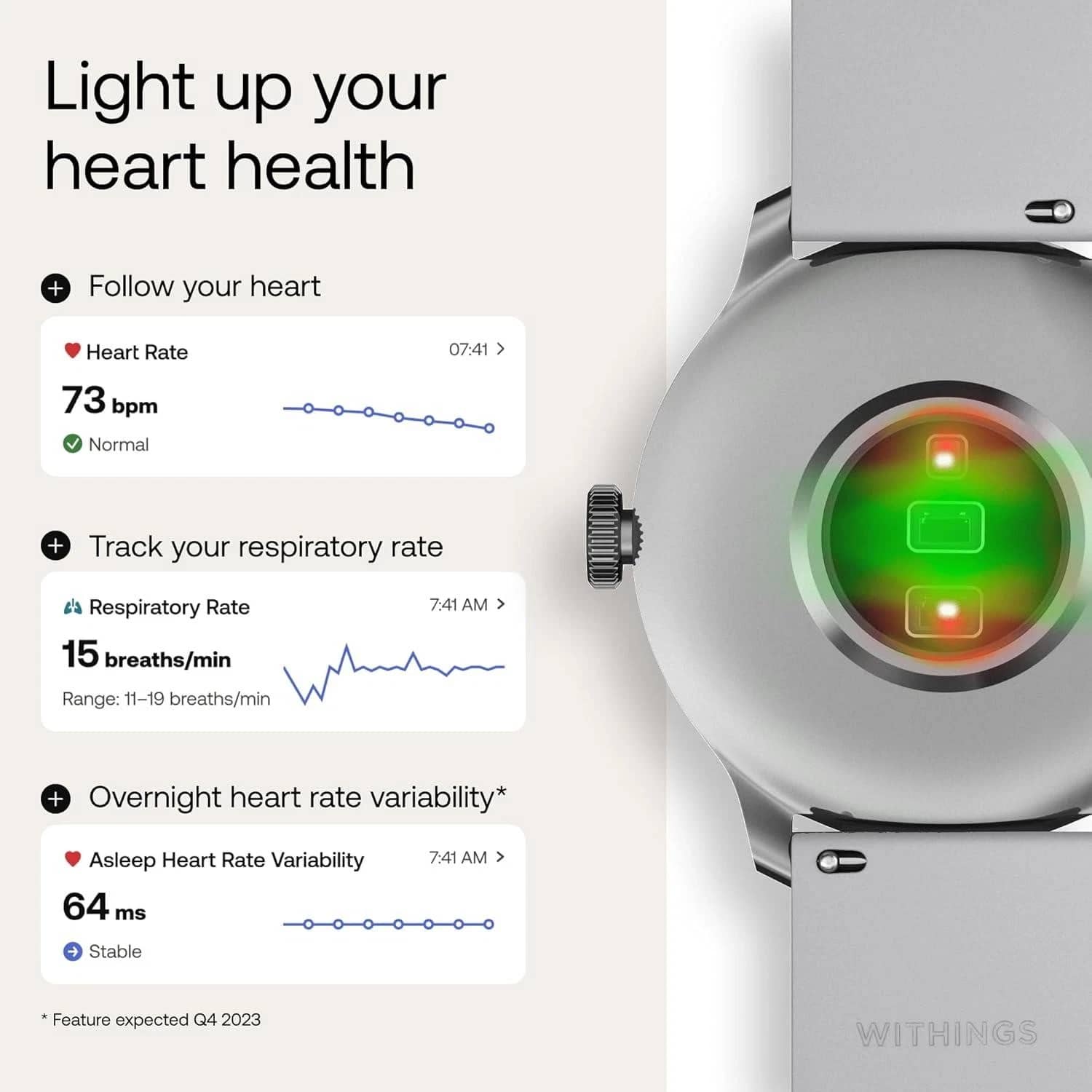 Withings ScanWatch Light Smartwatches Beige 37mm New