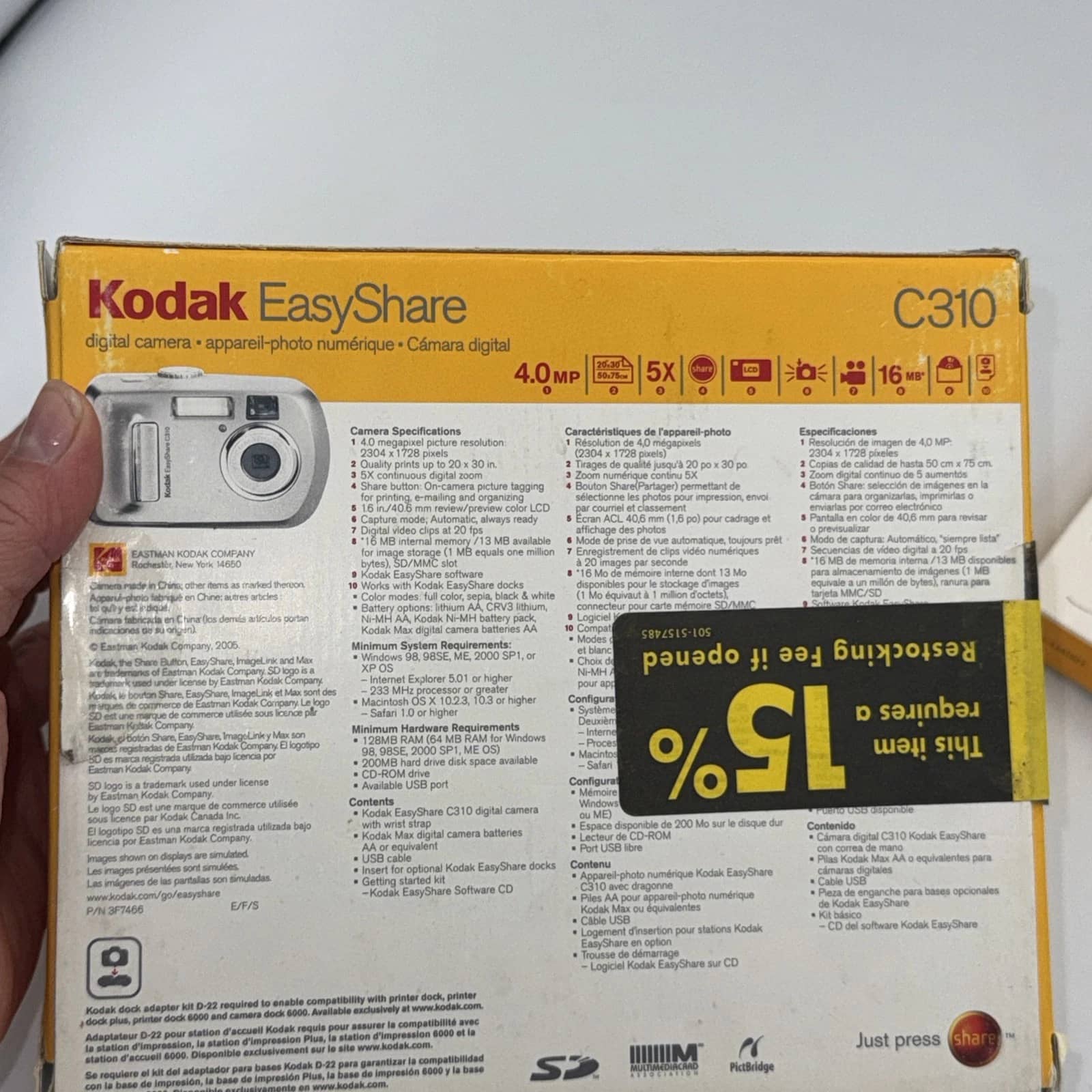 Kodak EasyShare C310 Digital Cameras Silver New Body Only