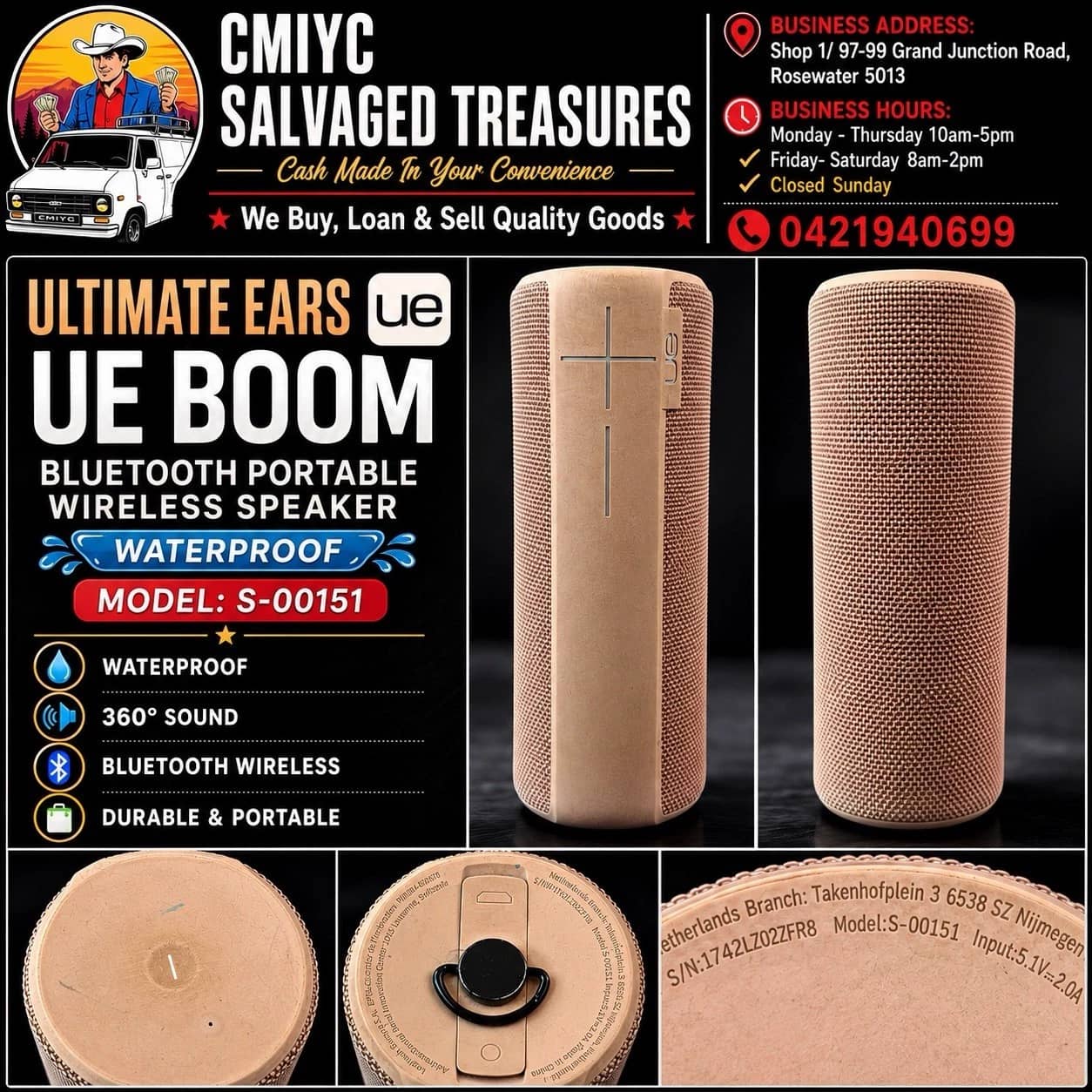 Ultimate Ears Boom 2 Portable Bluetooth Speakers New