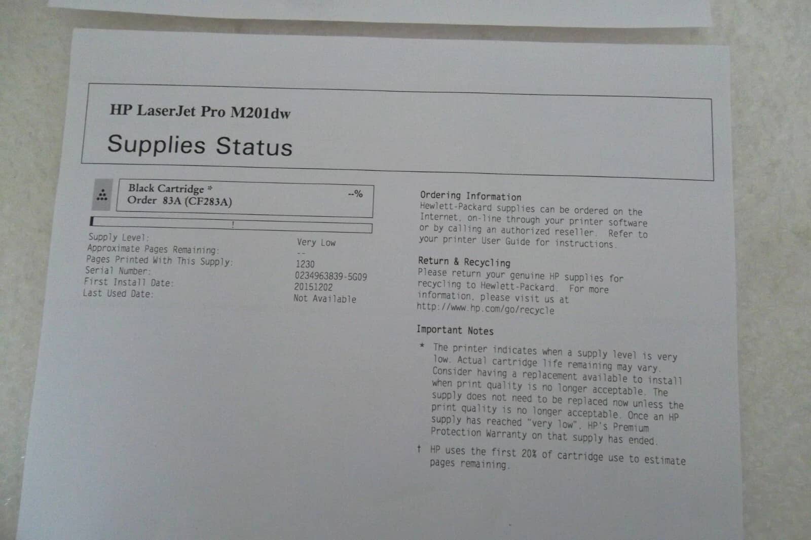 HP LaserJet Pro M201dw, M201dw Printers Used - Good