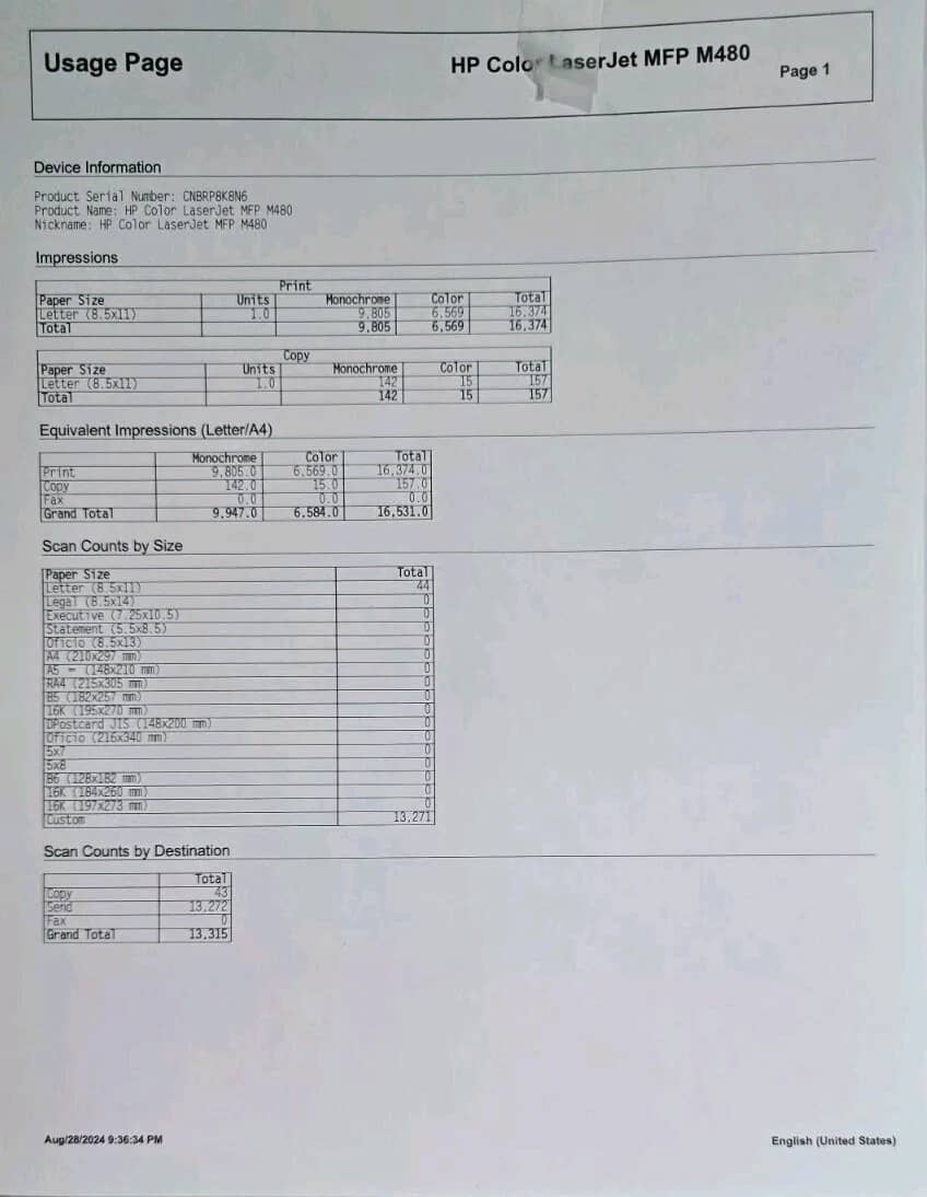 HP 30A55A Printers Used - Good