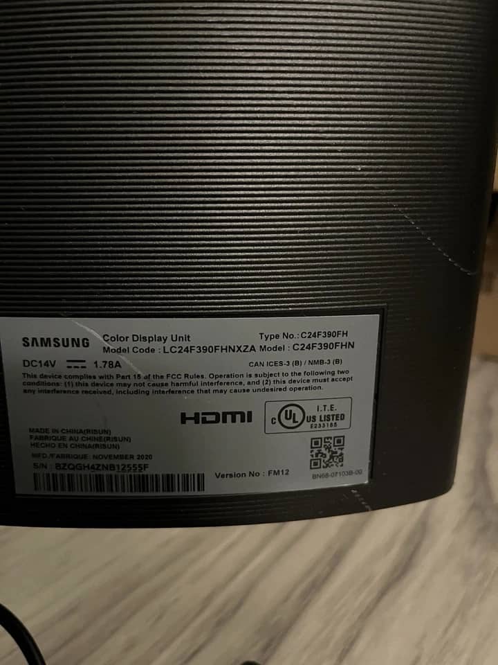 Samsung C24F390 Monitors