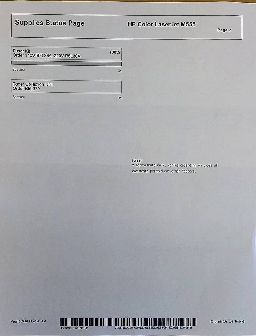 HP m555 Printers Used - Good