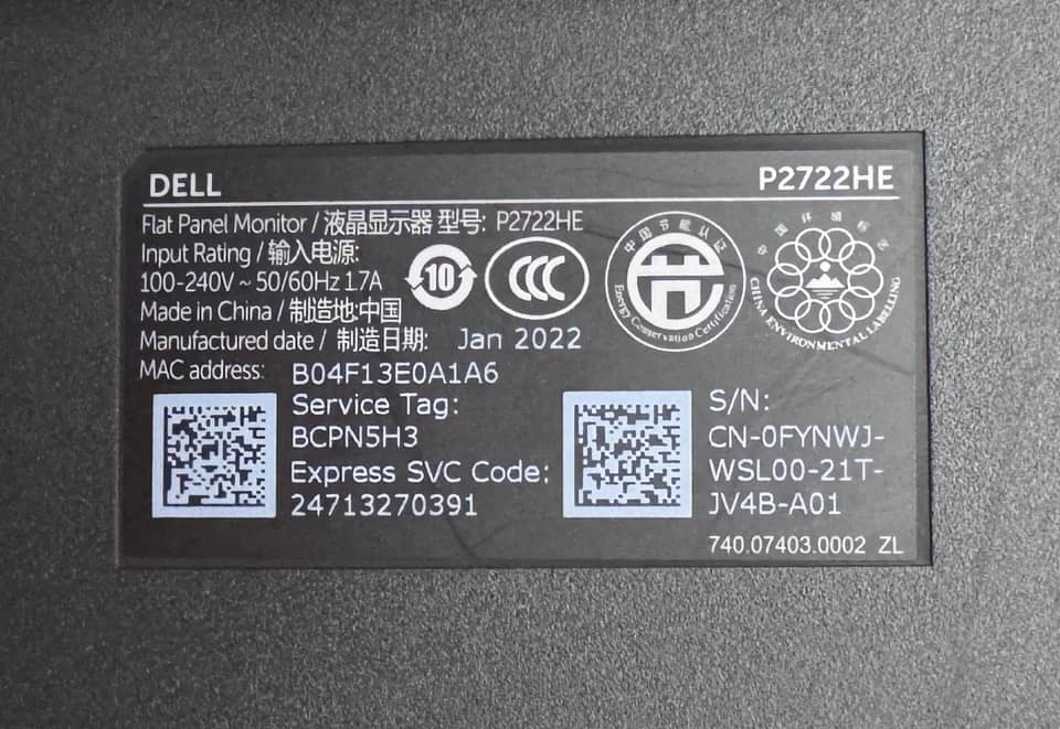Dell P2722HE Monitors
