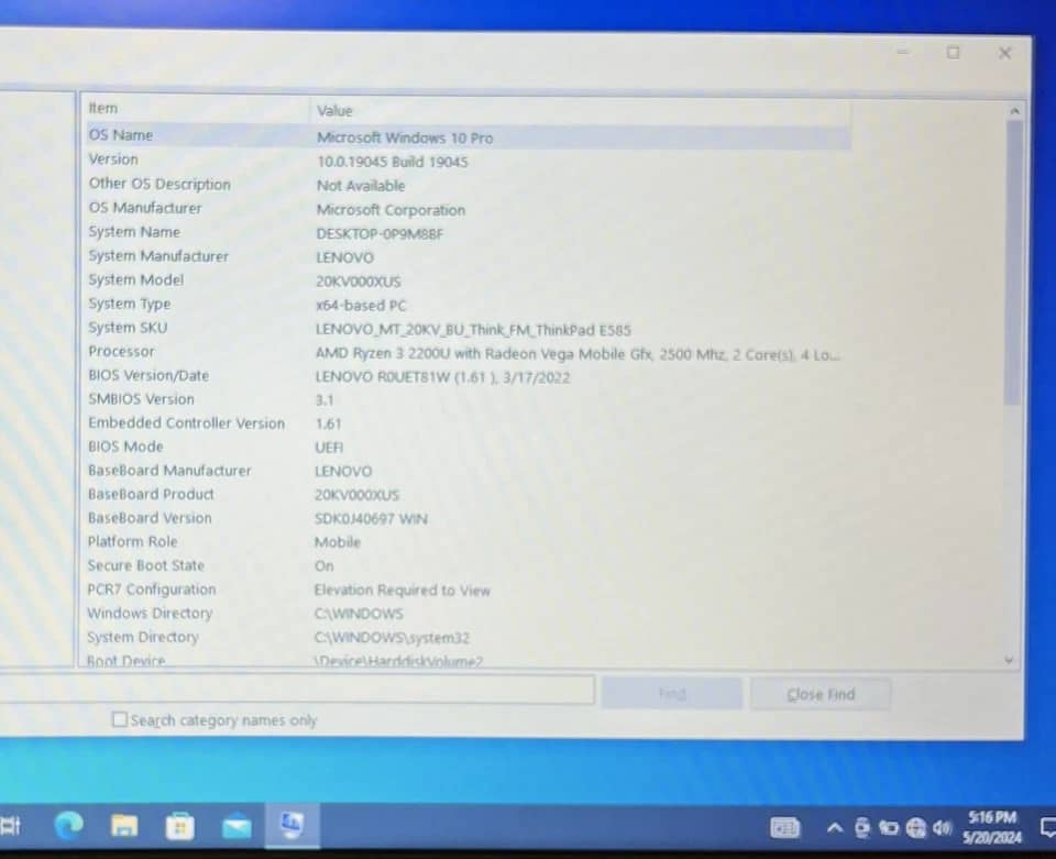 Lenovo ThinkPad E585 Computers