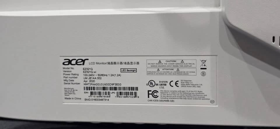 Acer EZ321Q Monitors