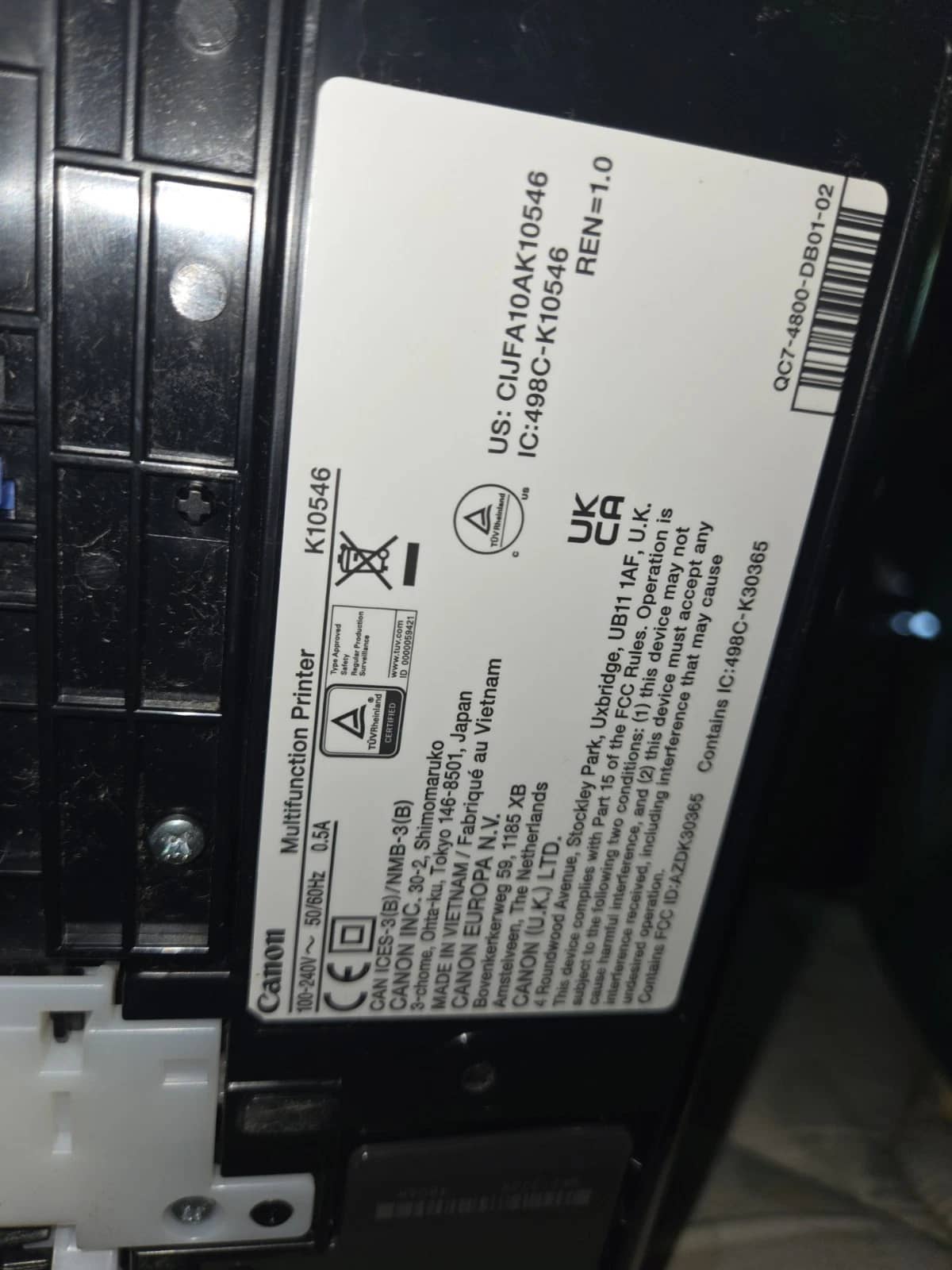 Canon Pixma K10546 Printers Used - Good