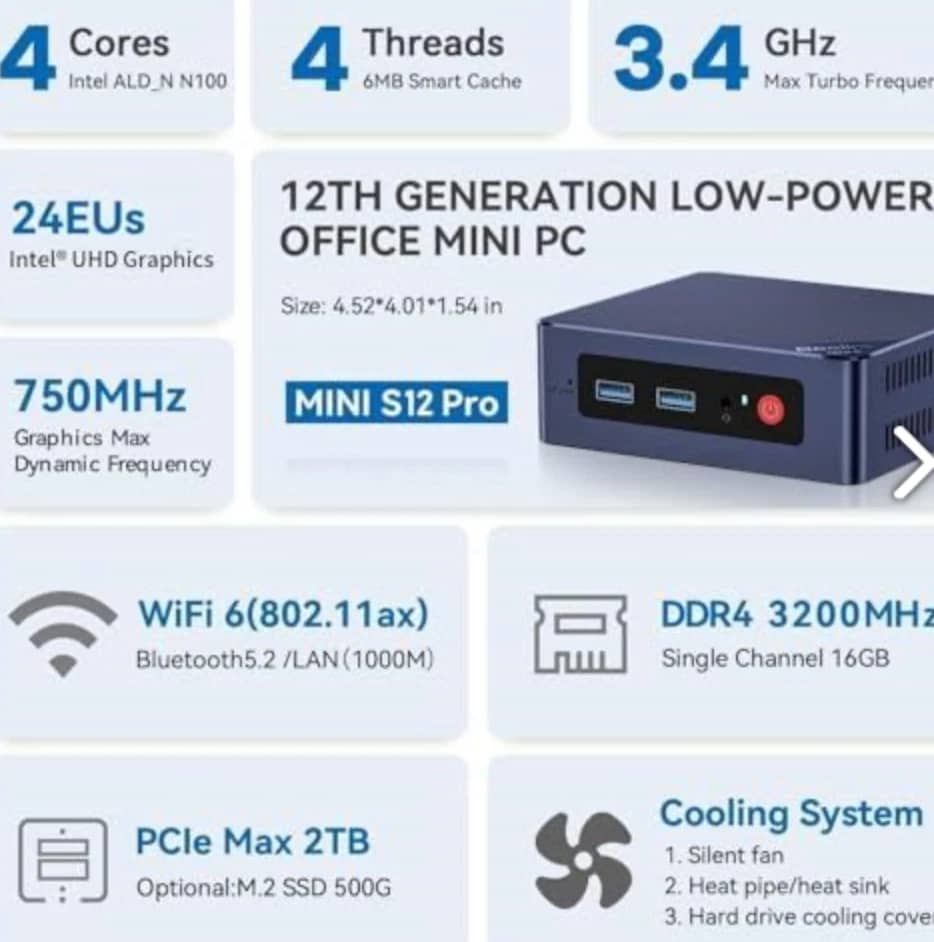 Beelink MINIS 12 Computers New