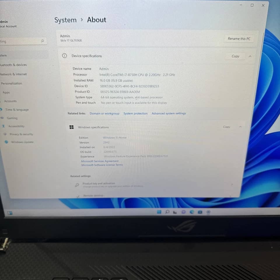 ASUS ROG Strix GL703GE Computers
