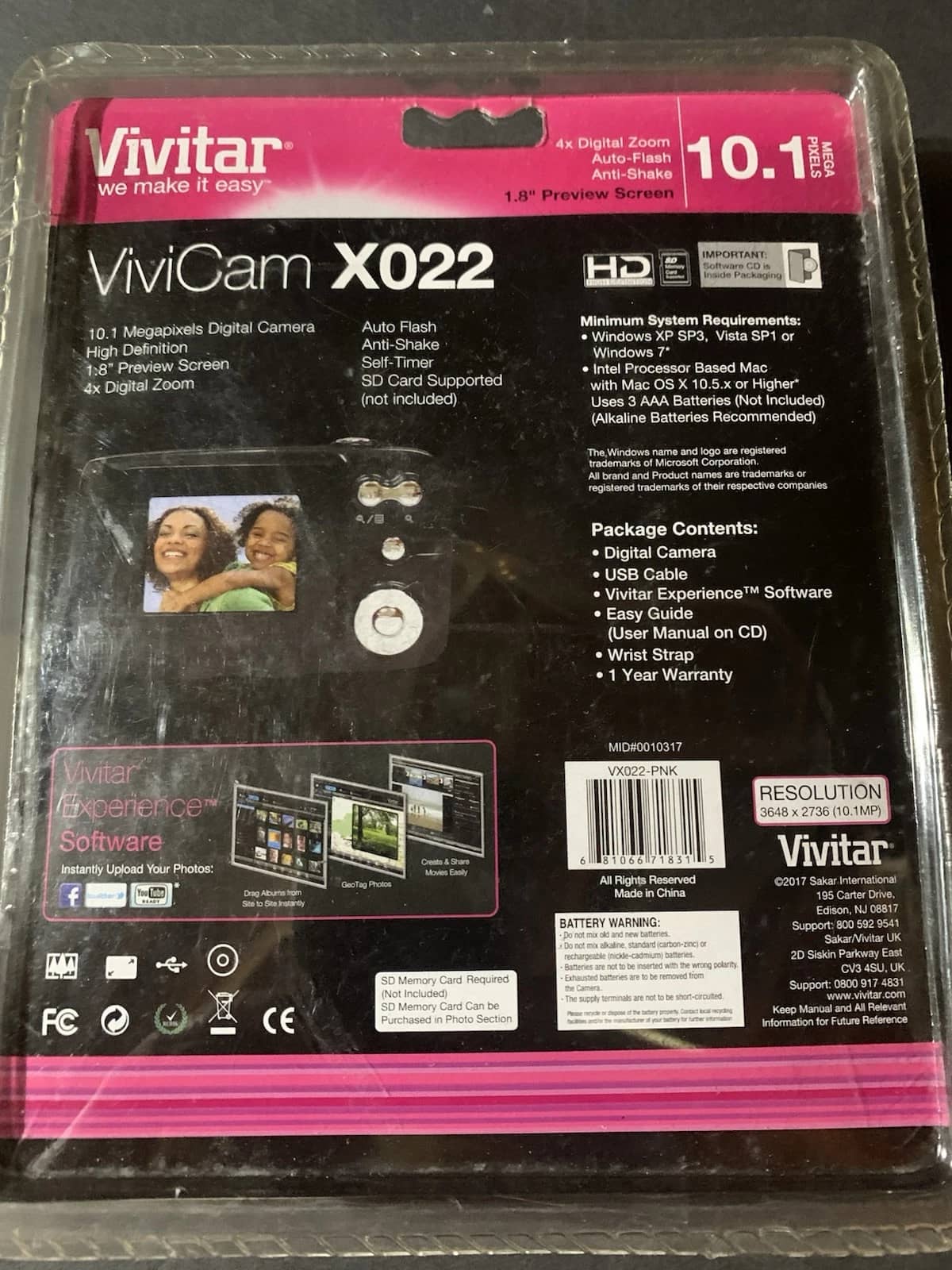 Vivitar vivi cam XO22 Digital Cameras pink New Body Only