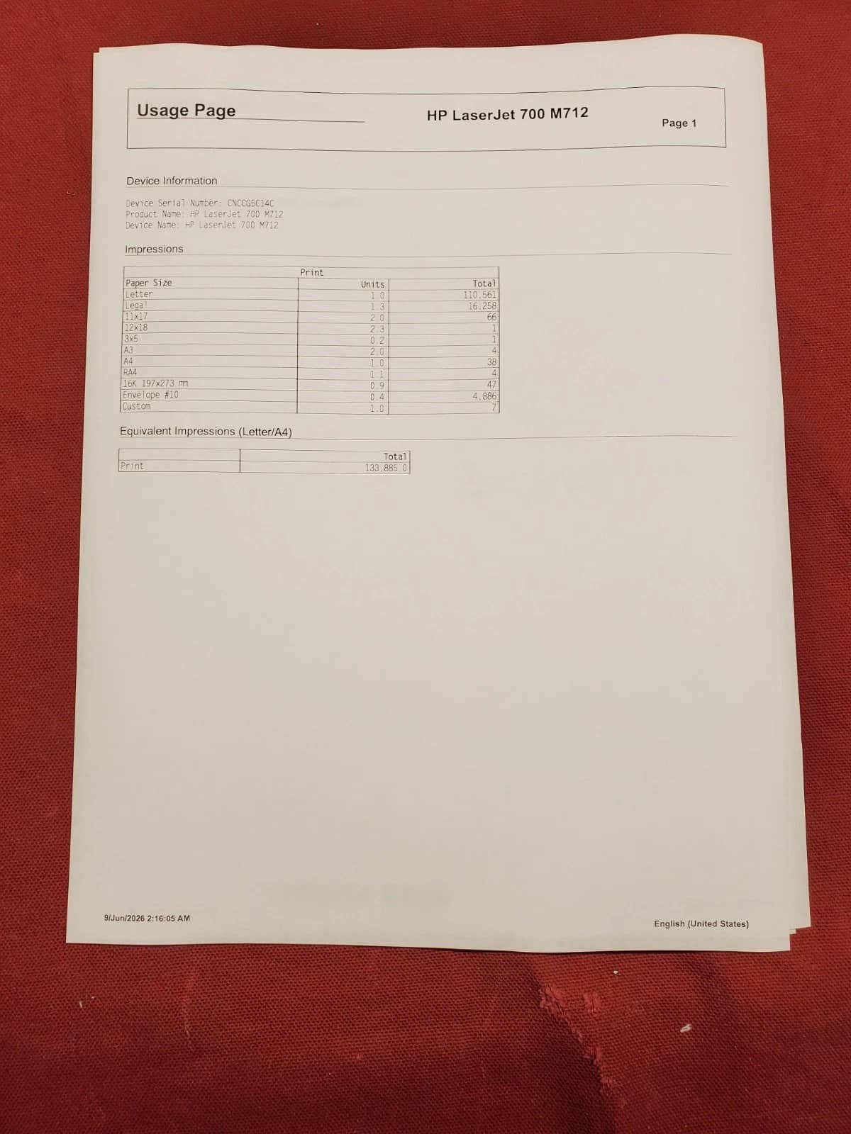 HP M712 Printers Used - Good