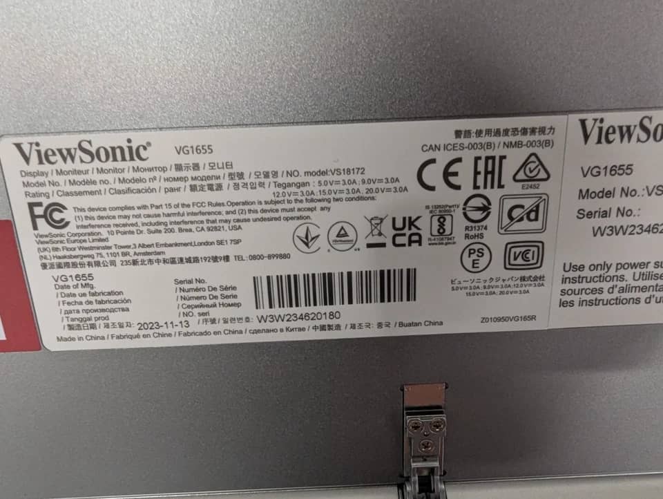 ViewSonic VG1655 Monitors